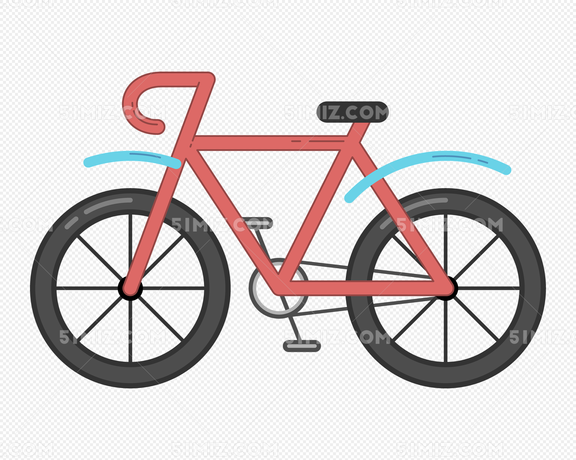 自行车简笔画步骤图_自行车