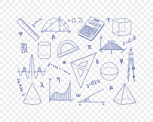 卡通蓝色数学工具公式函数