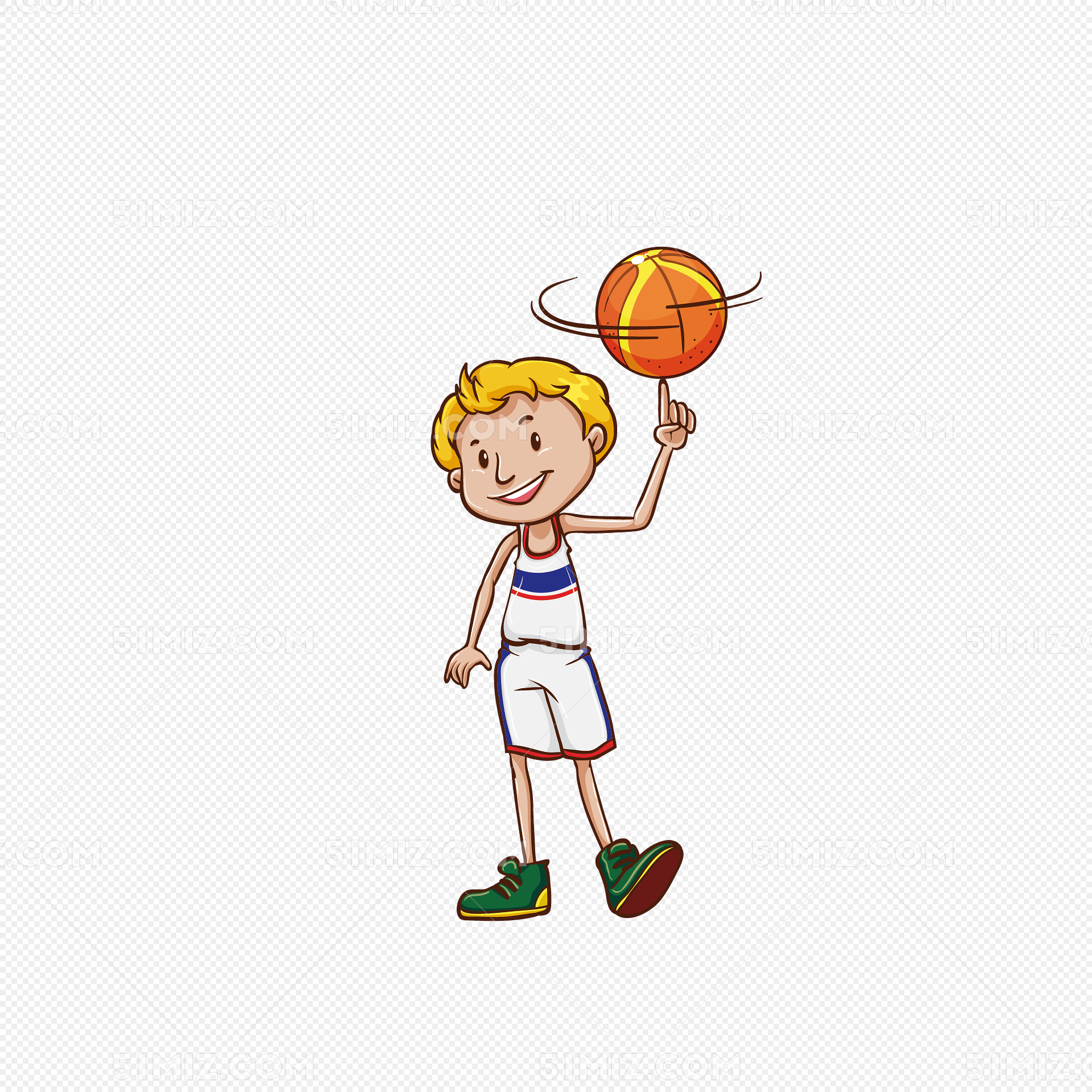 卡通打篮球的运动员矢量素材图片_装饰图案_设计元素-图行天下素材网