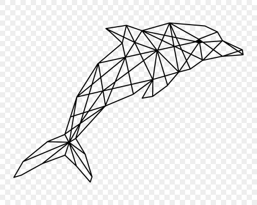 海豚线条素材