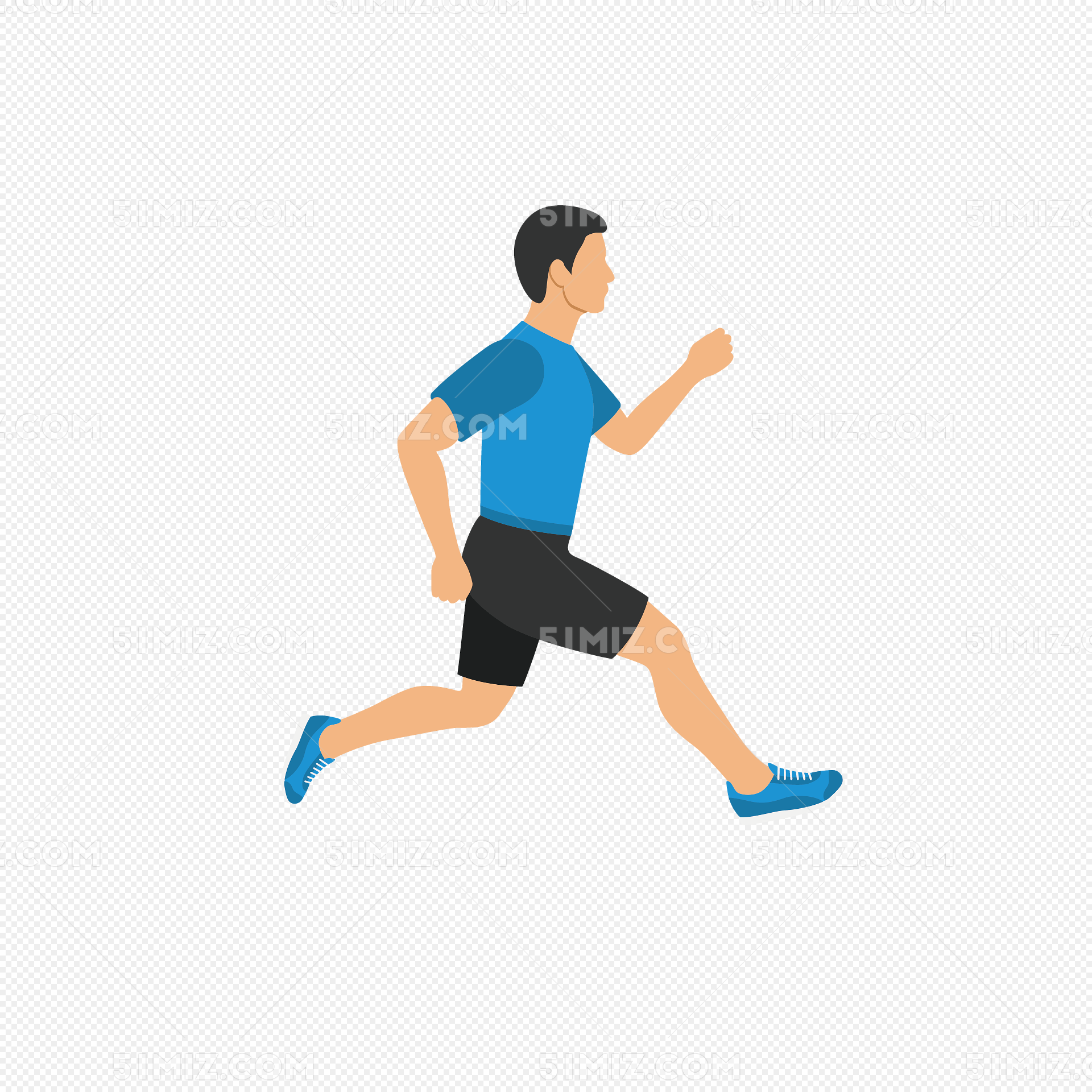卡通跑步健身男子矢量图图片素材免费下载 - 觅知网