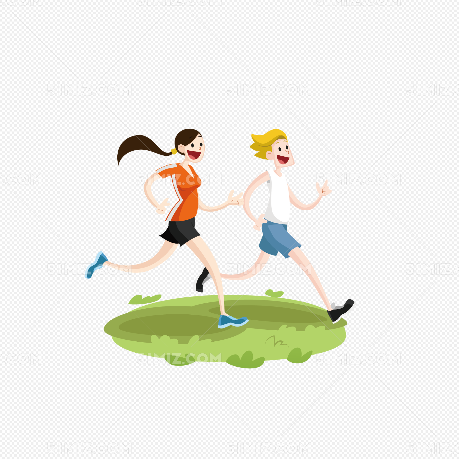 小朋友的跑步比赛简笔画_儿童画简笔画