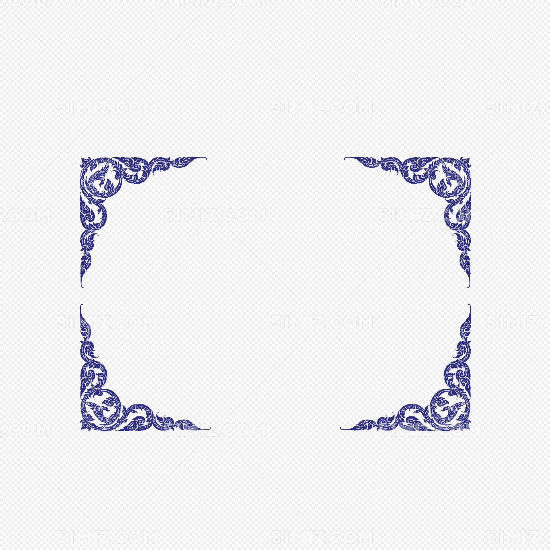 矢量紫色素雅装饰花卉花边框图片素材免费下载 - 觅知网