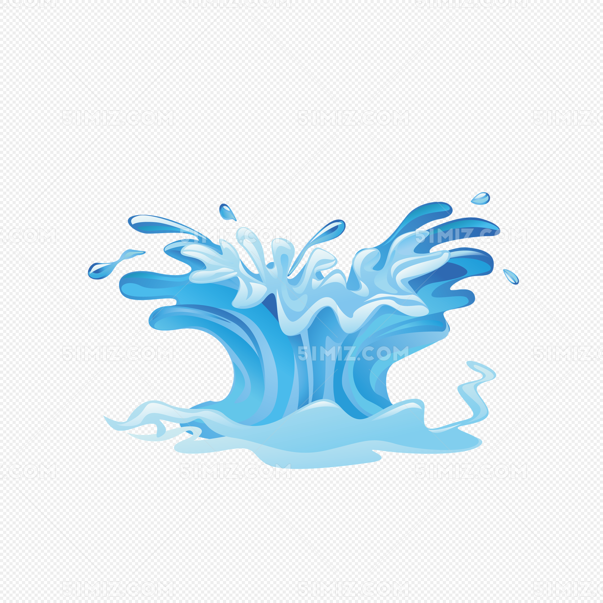 蓝色图片水柱 水滴喷溅免费下载 - 觅知网
