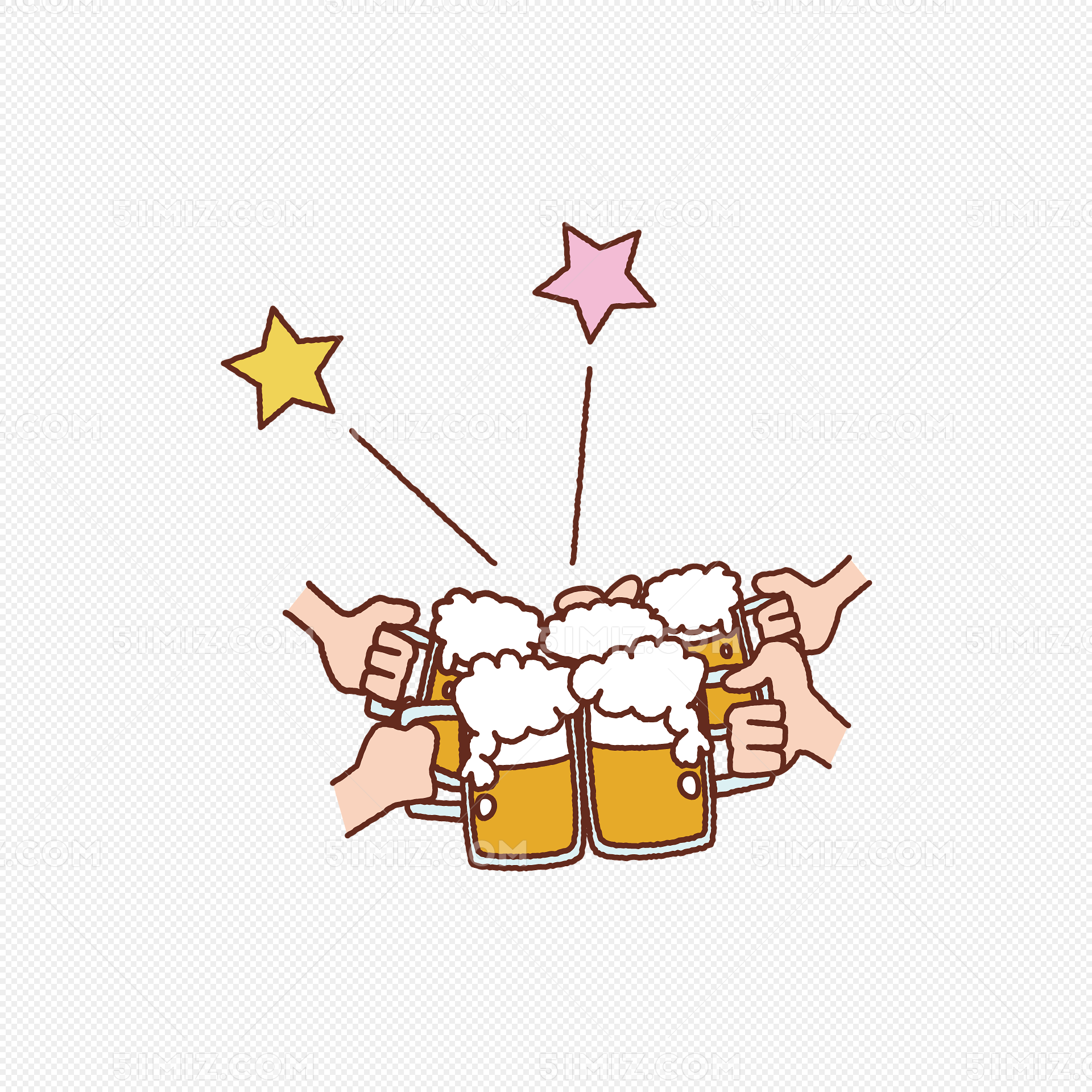 啤酒节喝啤酒卡通插画手绘人物设计图__动漫人物_动漫动画_设计图库_昵图网nipic.com