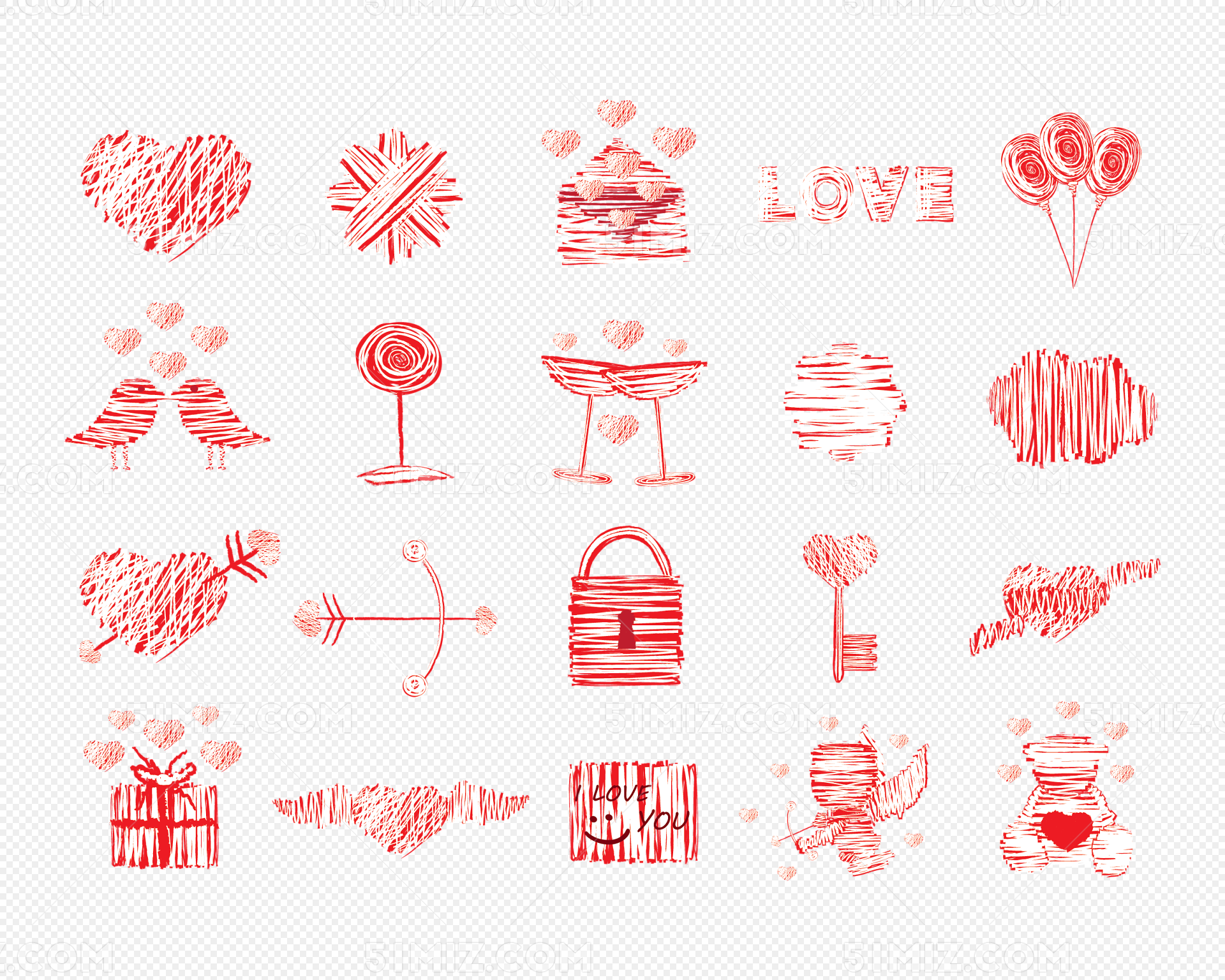 30个爱情和情人节矢量图标 30 Love and Valentine Icons – 设计小咖