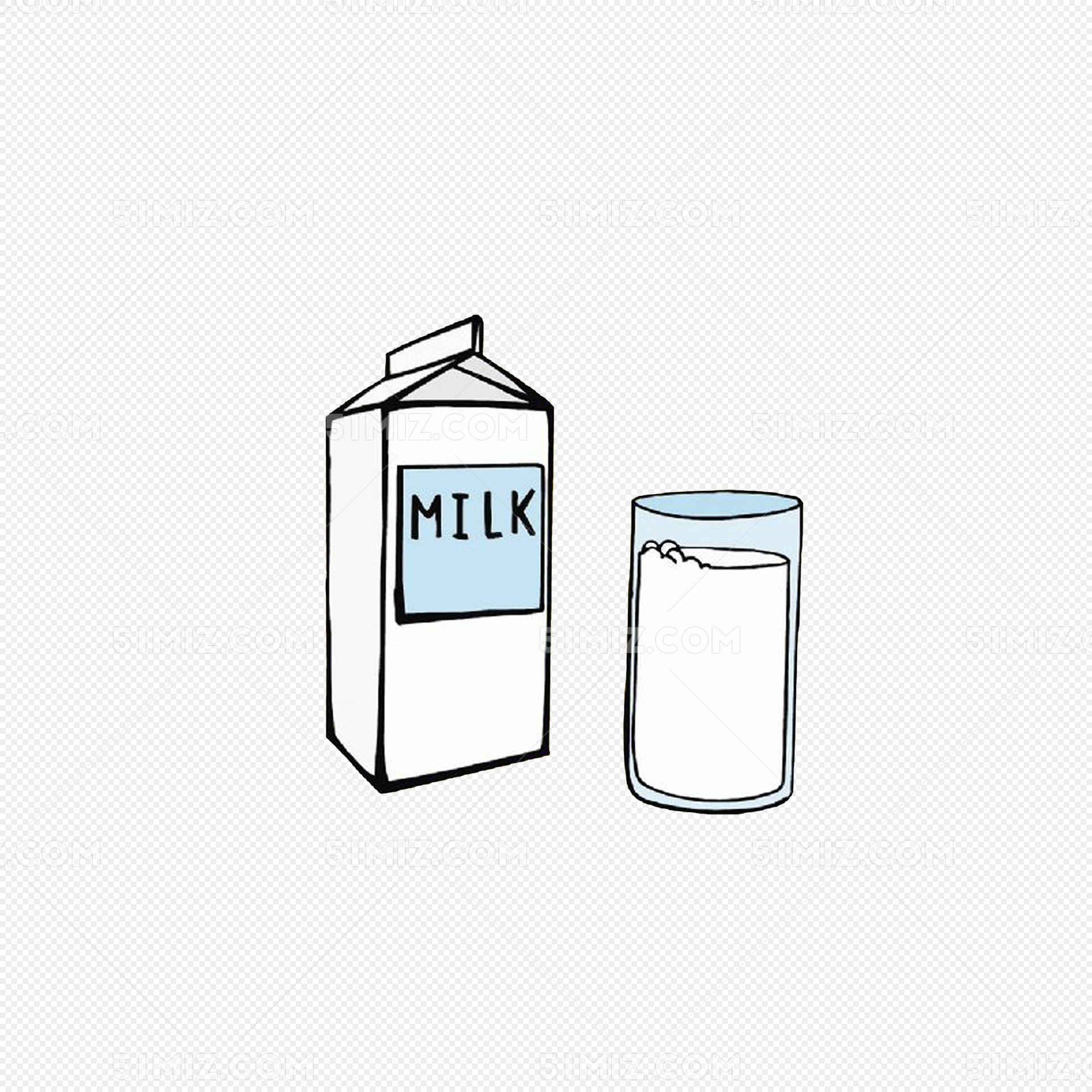 卡通手绘牛奶图片素材免费下载 - 觅知网