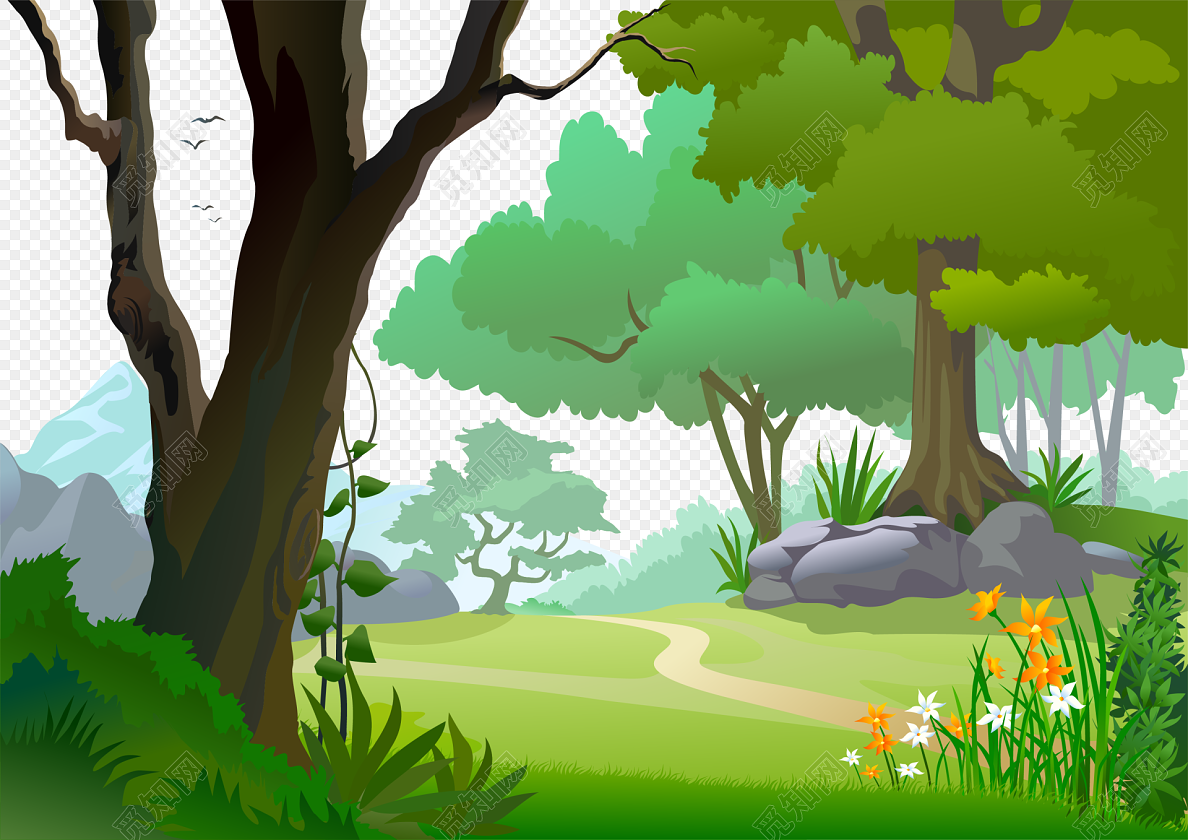 森林场景 卡通森林 树林 树木 植物-cg模型免费下载-CG99