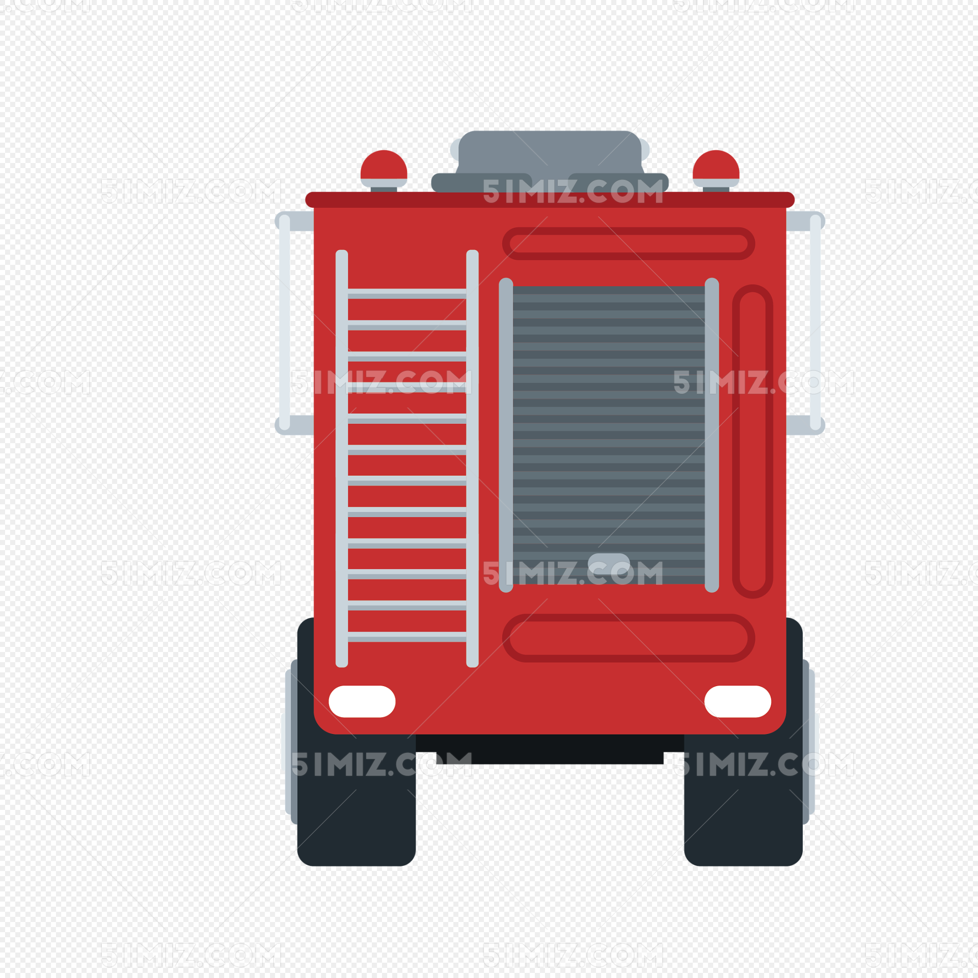 矢量红色消防车背面图片素材免费下载 觅知网