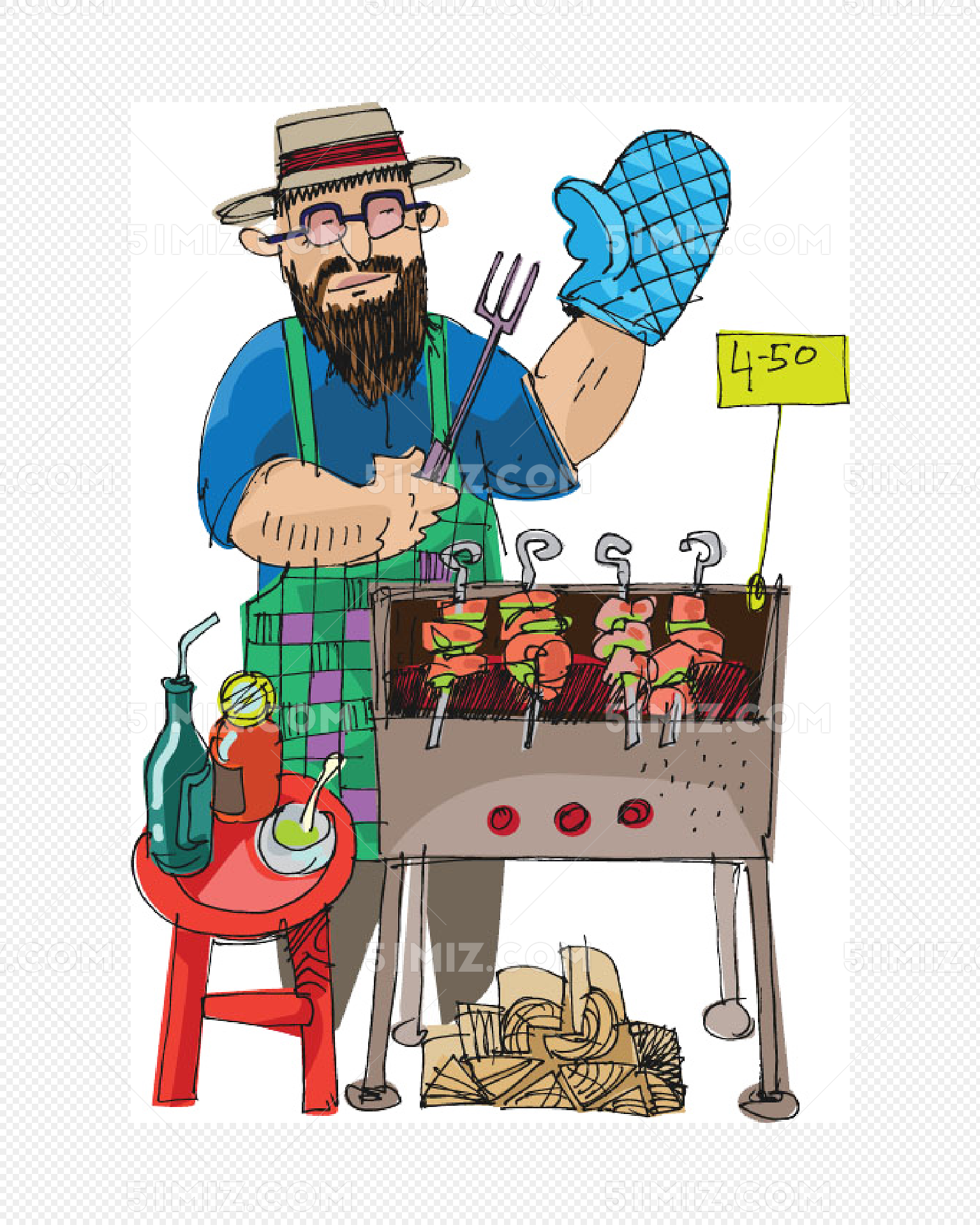 春季野餐燒烤小男孩卡通可愛插畫, 春季野餐燒烤小男孩卡通可愛插畫, 免費下載, 帶圖片的海報素材圖案，PSD和PNG圖片免費下載