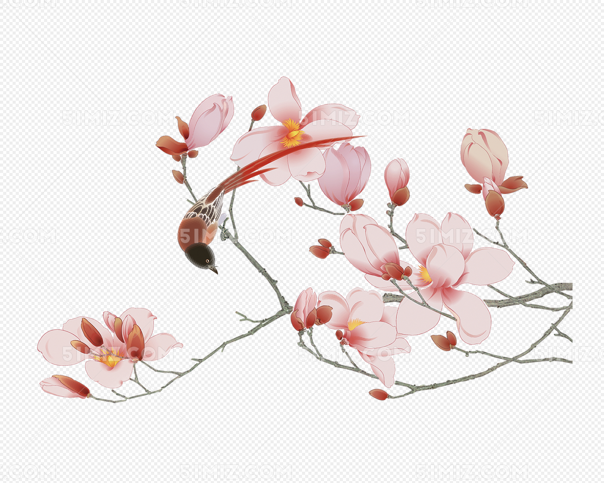 手绘植物花卉花束图片素材免费下载 - 觅知网