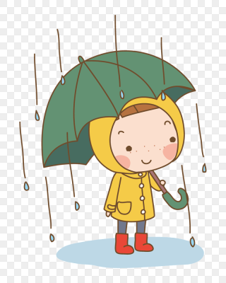 下雨天卡通 打伞图片