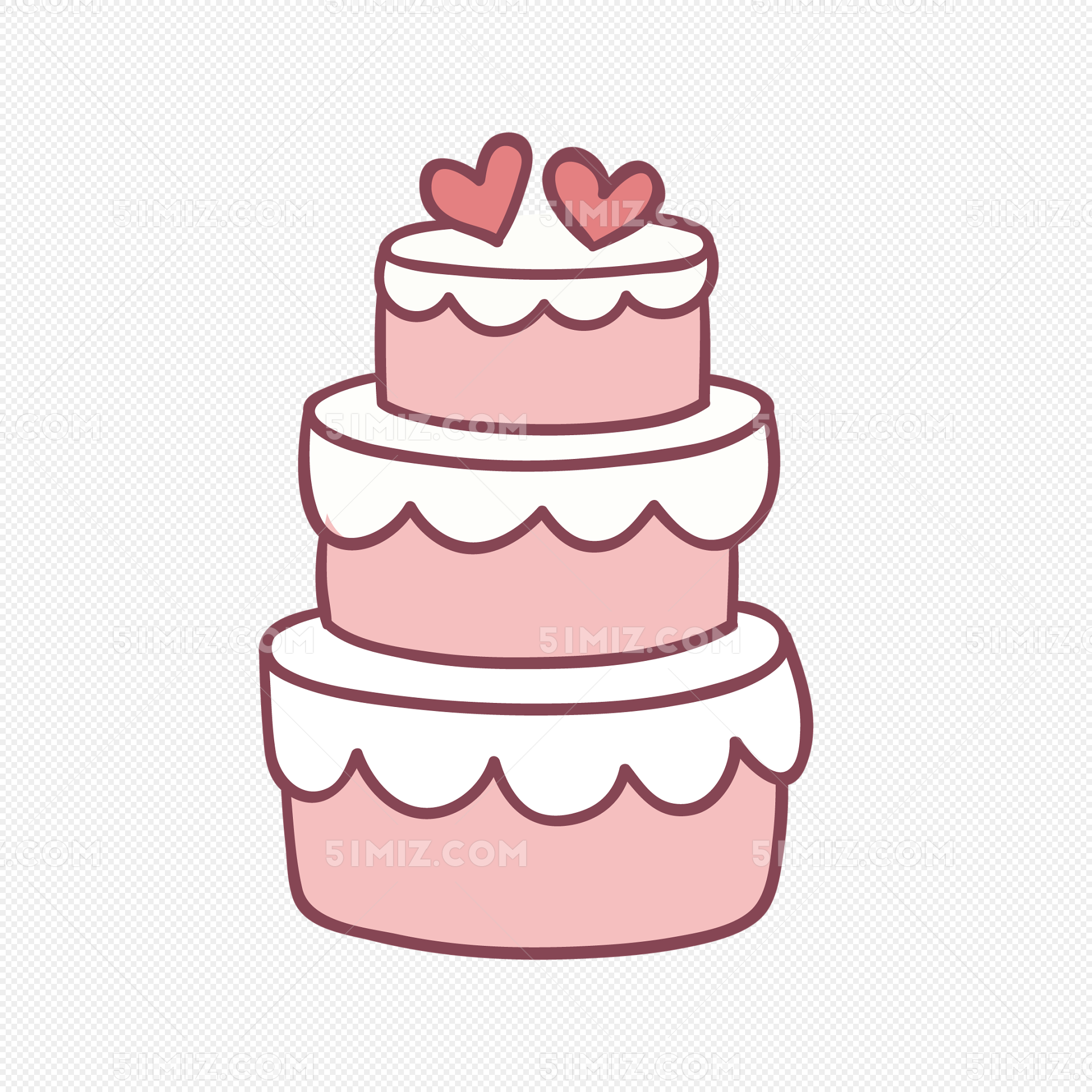 矢量手绘卡通生日蛋糕图片素材免费下载 - 觅知网