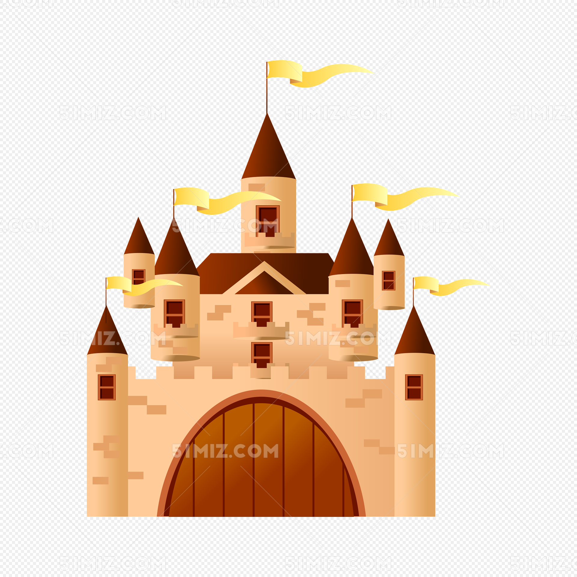 建筑城堡简笔画矢量图PNG图片素材免费下载 - 觅知网