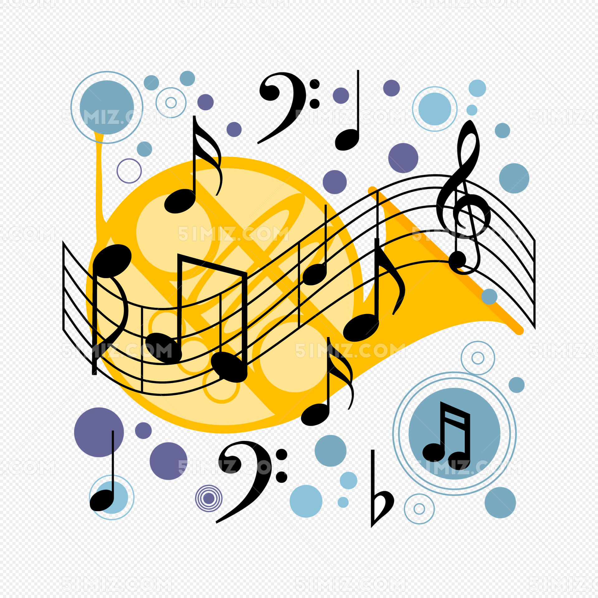 彩色音乐音符图片素材免费下载 - 觅知网