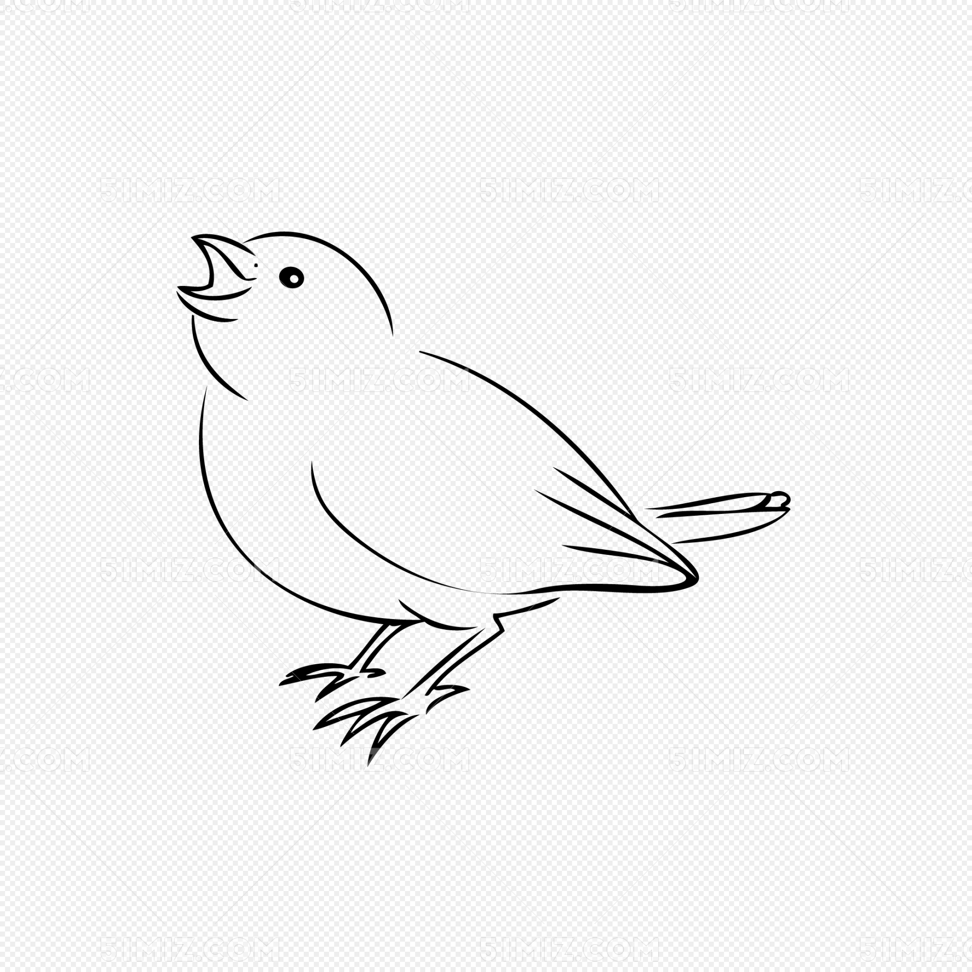 卡通手绘麻雀小鸟设计素材免费下载_PNG素材_觅知网