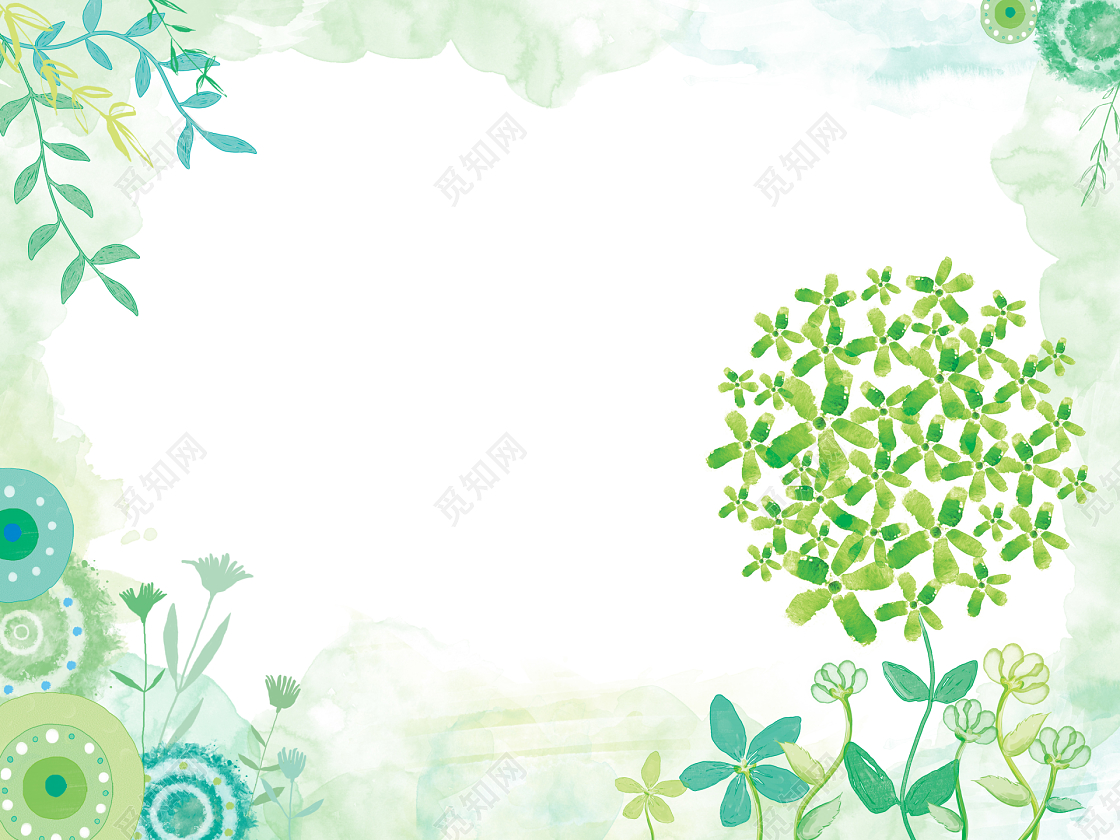 绿色手绘清新植物背景免费下载 觅知网