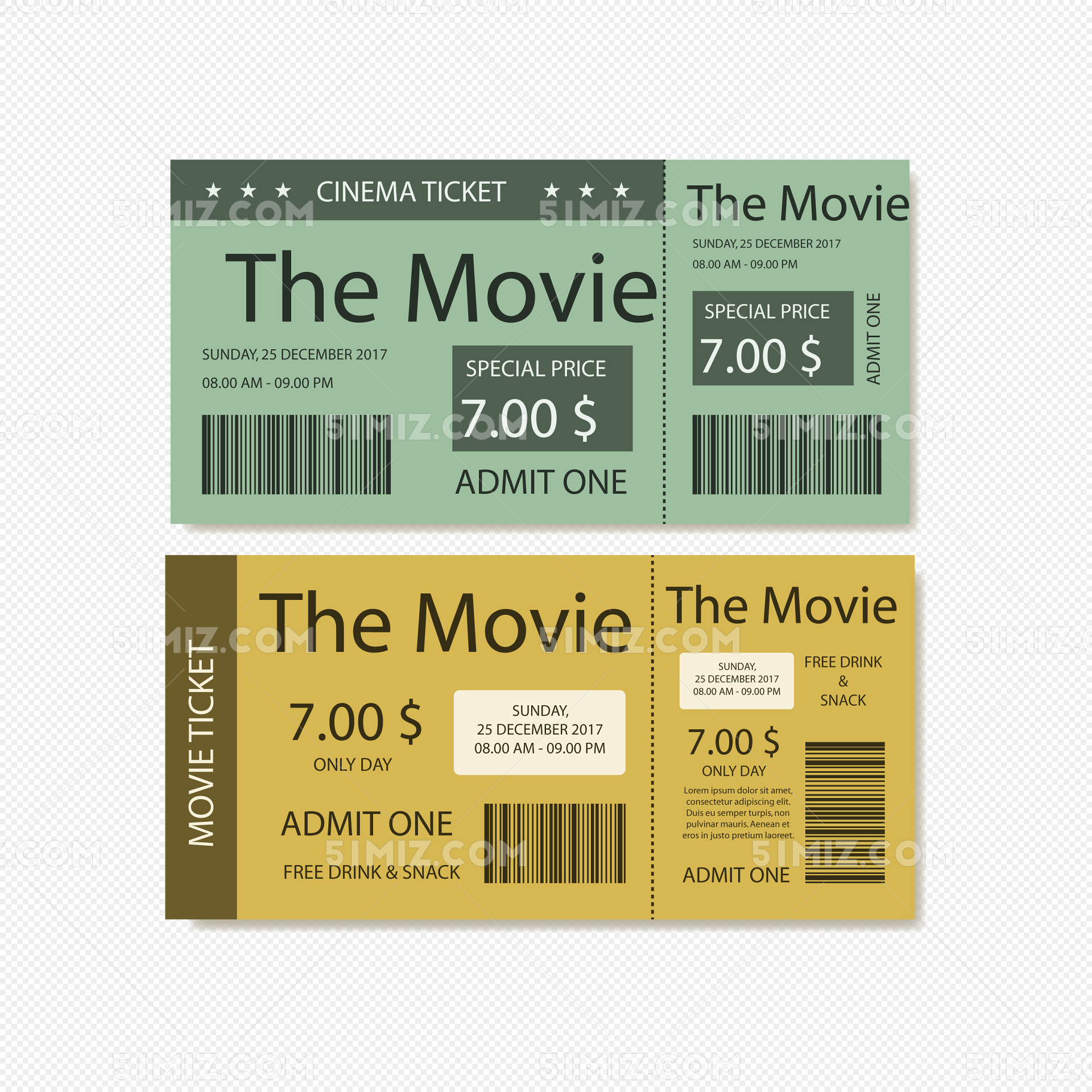 6款创意复古电影票设计设计图__包装设计_广告设计_设计图库_昵图网nipic.com