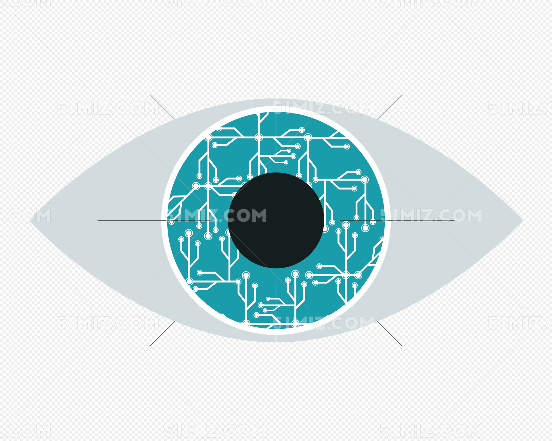 科技人工智能眼睛图标矢量素材免费下载 觅知网