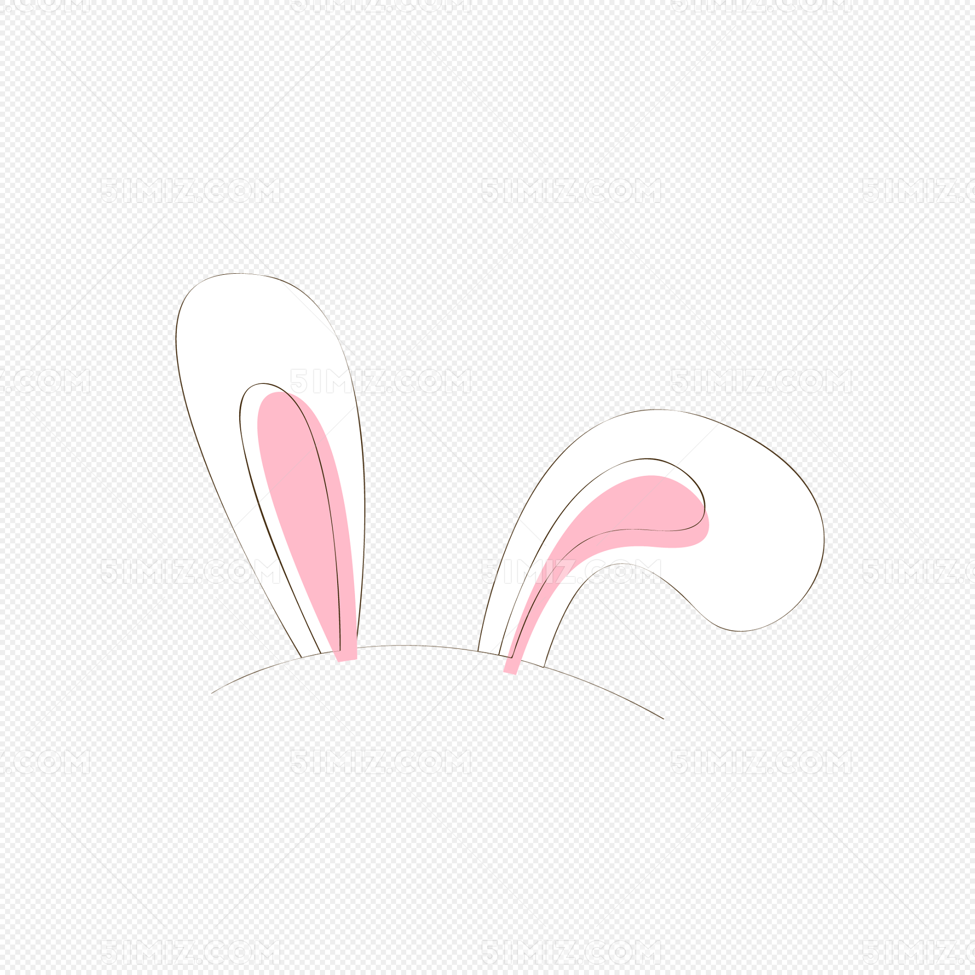 一只拿着花白色长毛的毛绒卡通小白兔垂耳兔插画图片-千库网
