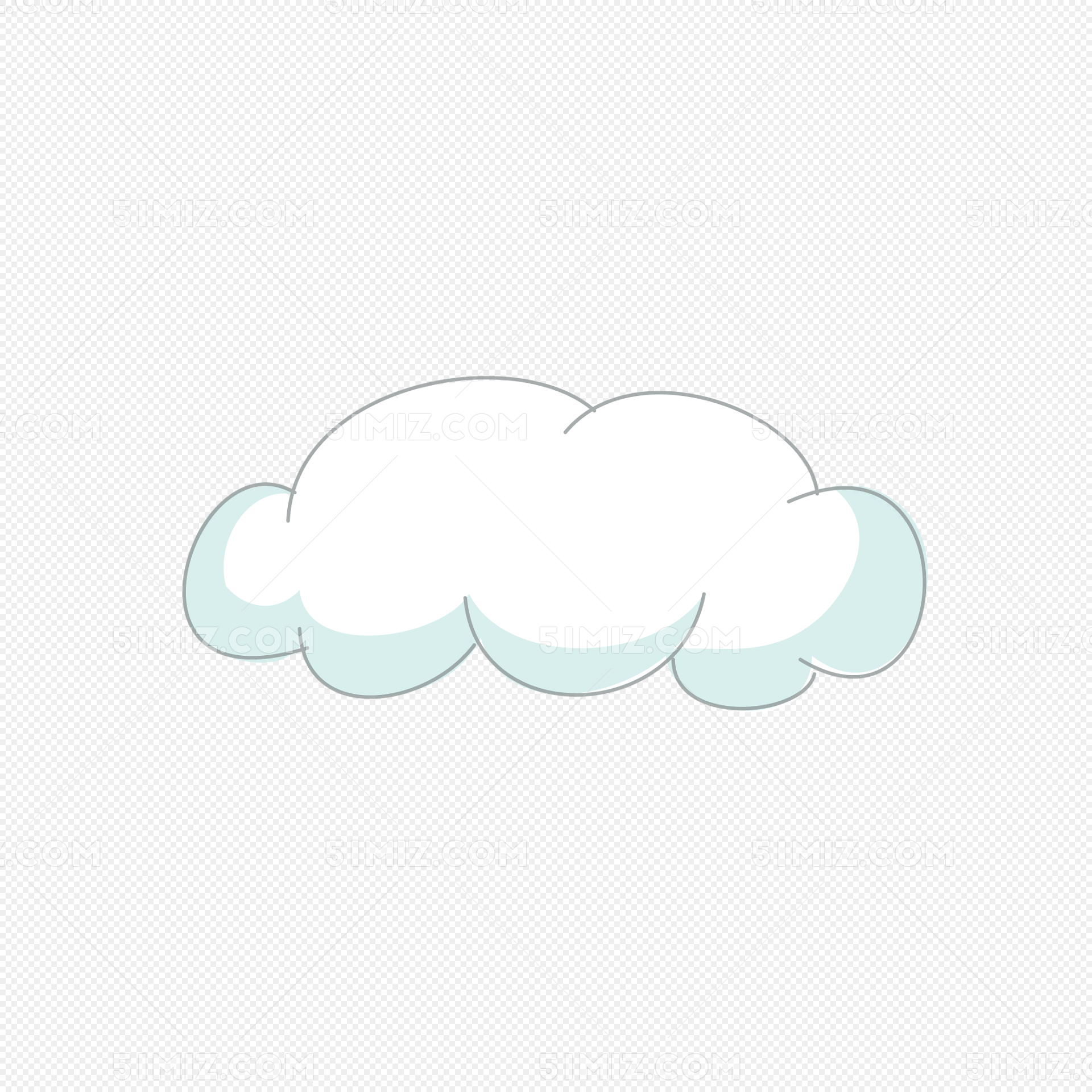 一朵卡通云朵图片素材免费下载 - 觅知网