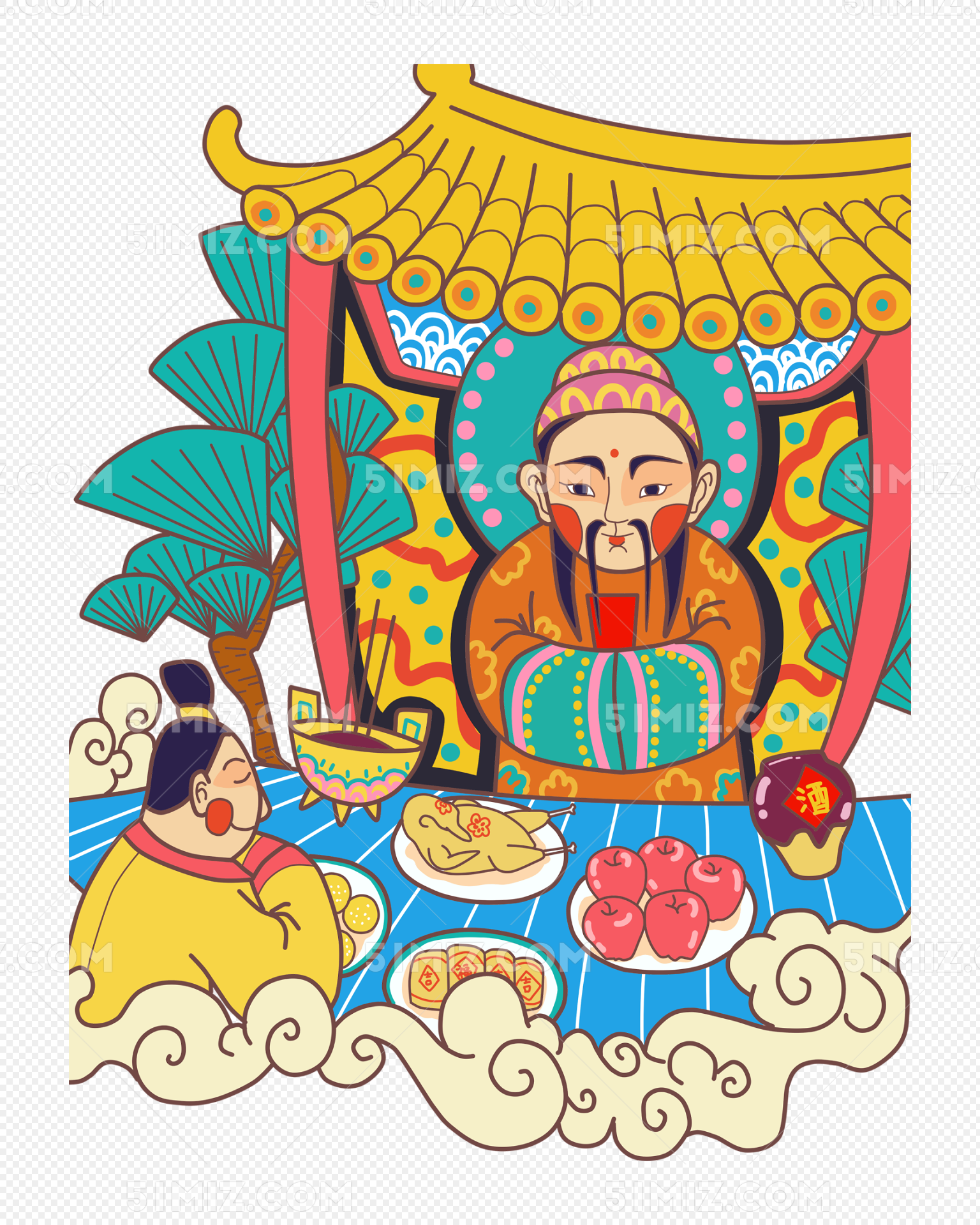 原创插图展 | 插画师笔下的祭火仪式-草原元素---蒙古元素 Mongolia Elements