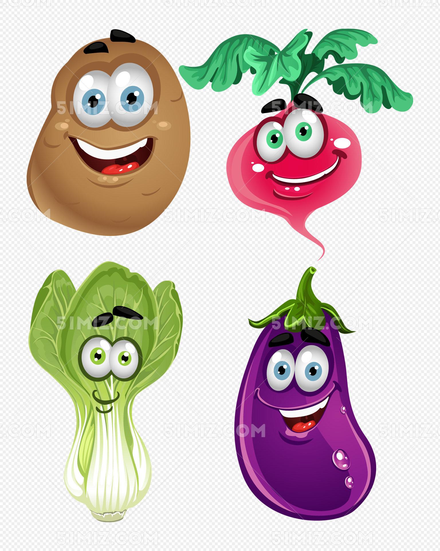 各种可样的卡通蔬菜图片素材免费下载 - 觅知网