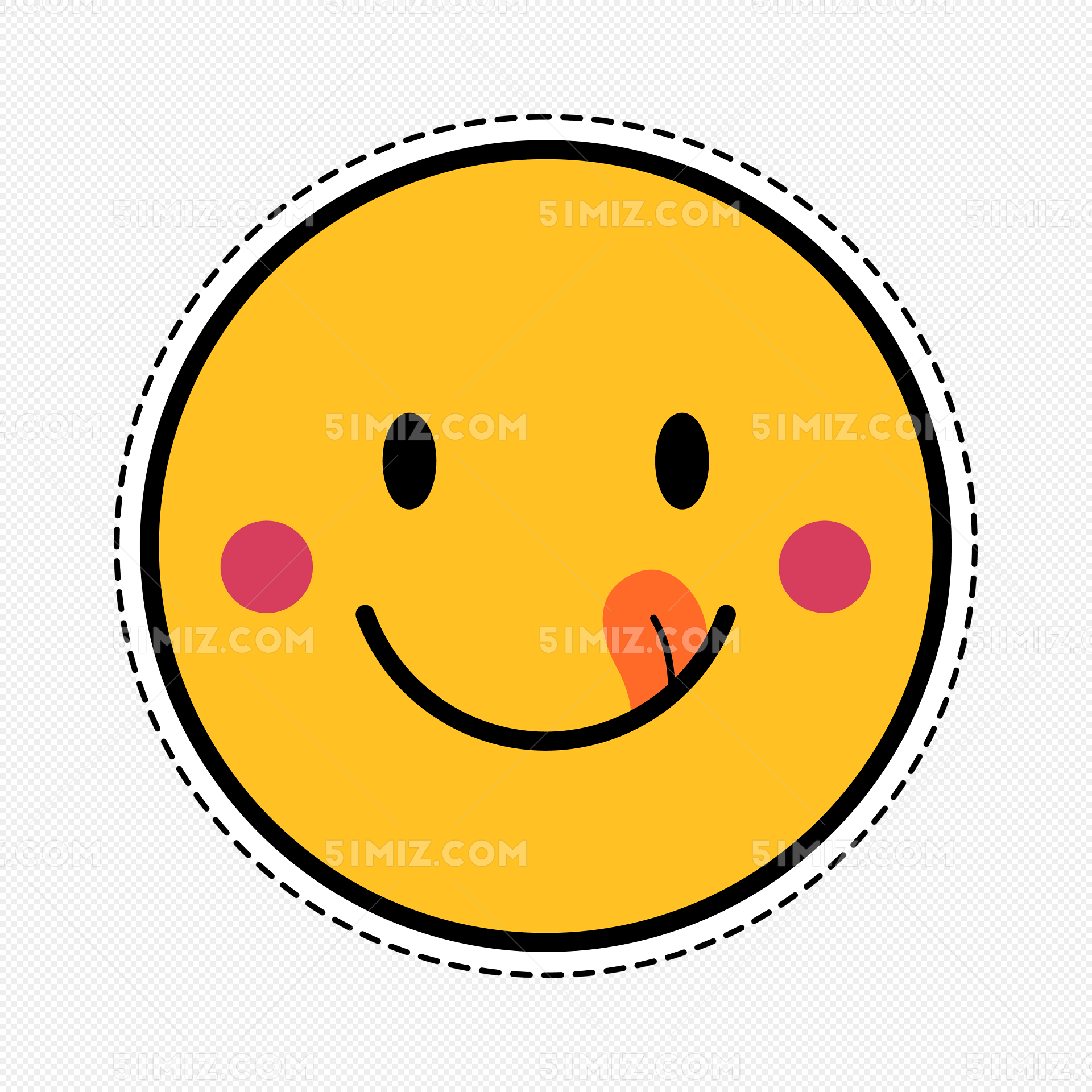 黄色可爱笑脸表情图片素材免费下载 - 觅知网