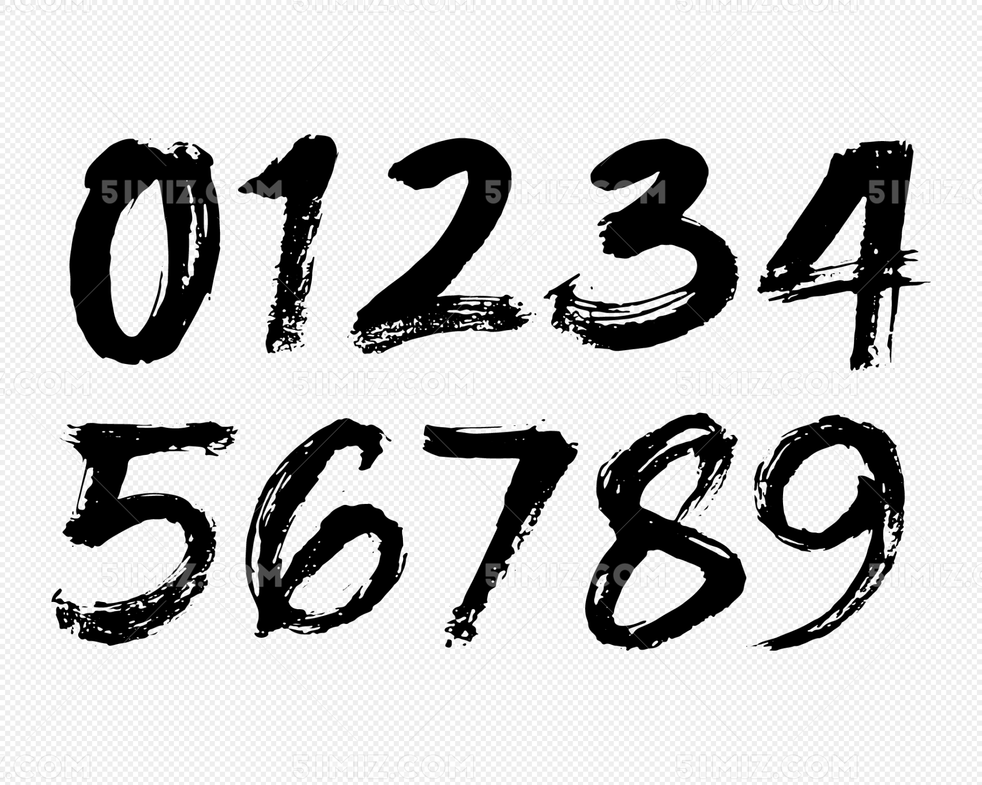 0 9数字水墨风笔刷数字0到9图片素材免费下载 觅知网 0 9数字水墨风笔刷数字0到9图片素材免费下载 觅知网