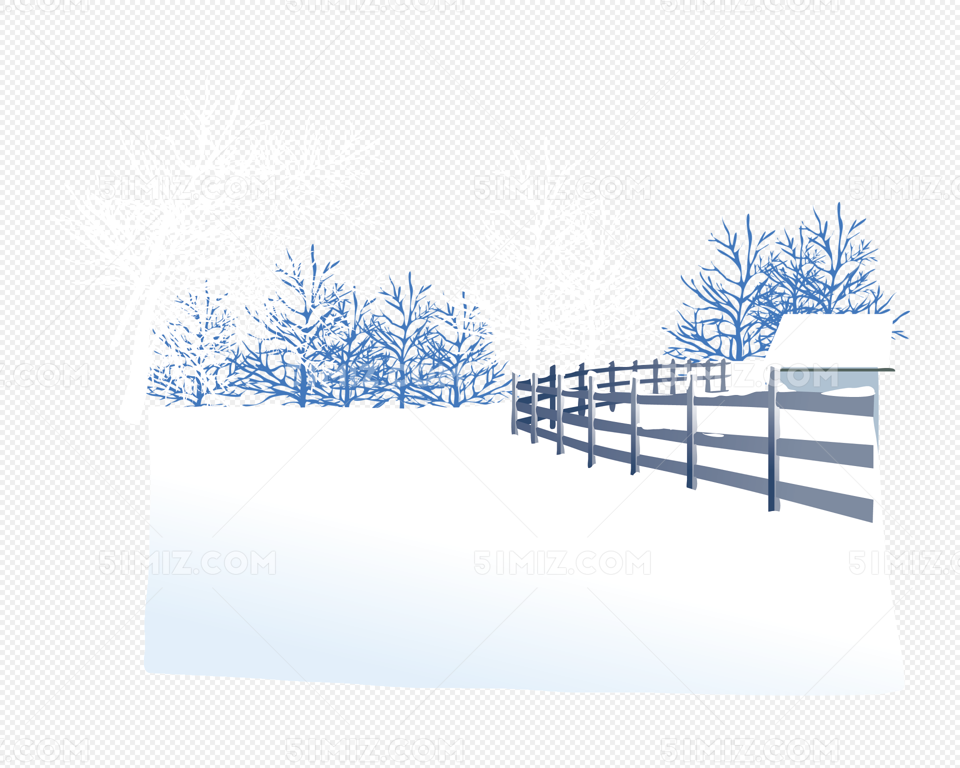 白茫茫的雪地冬景图片素材免费下载 觅知网
