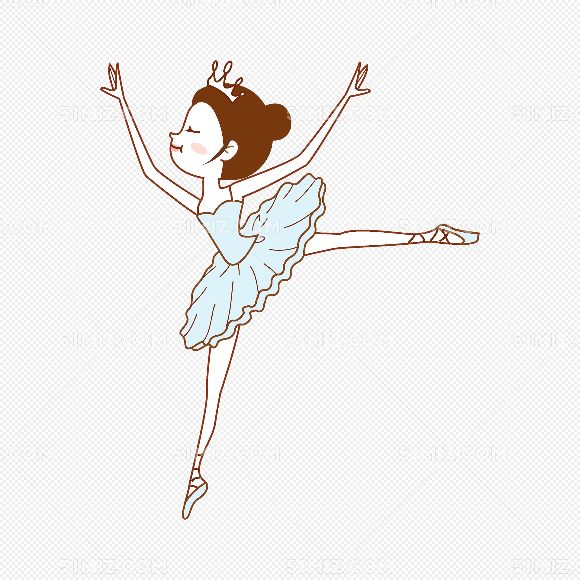 卡通女孩跳舞免抠图图片素材免费下载 - 觅知网