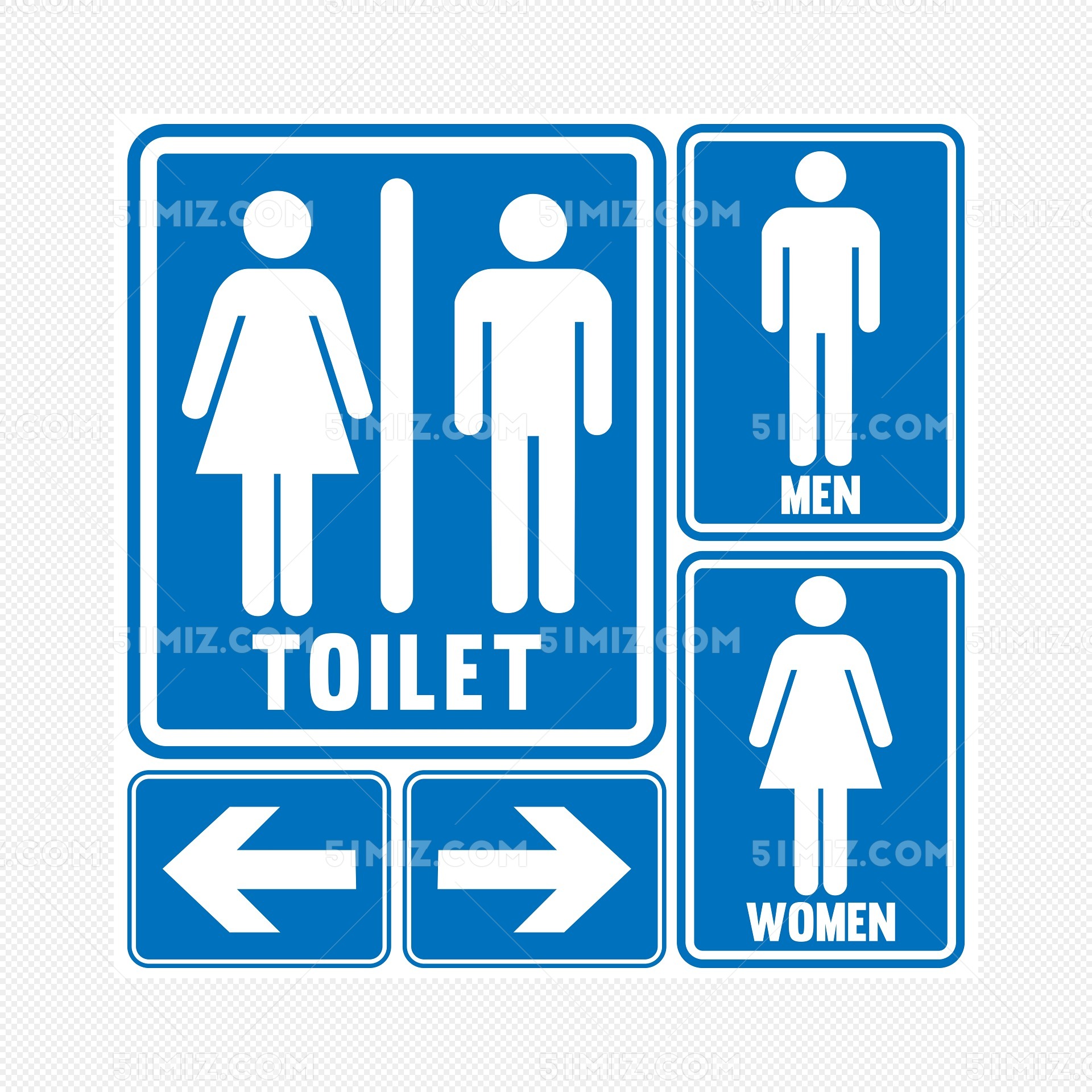 红色男女厕所标识素材免费下载 - 觅知网