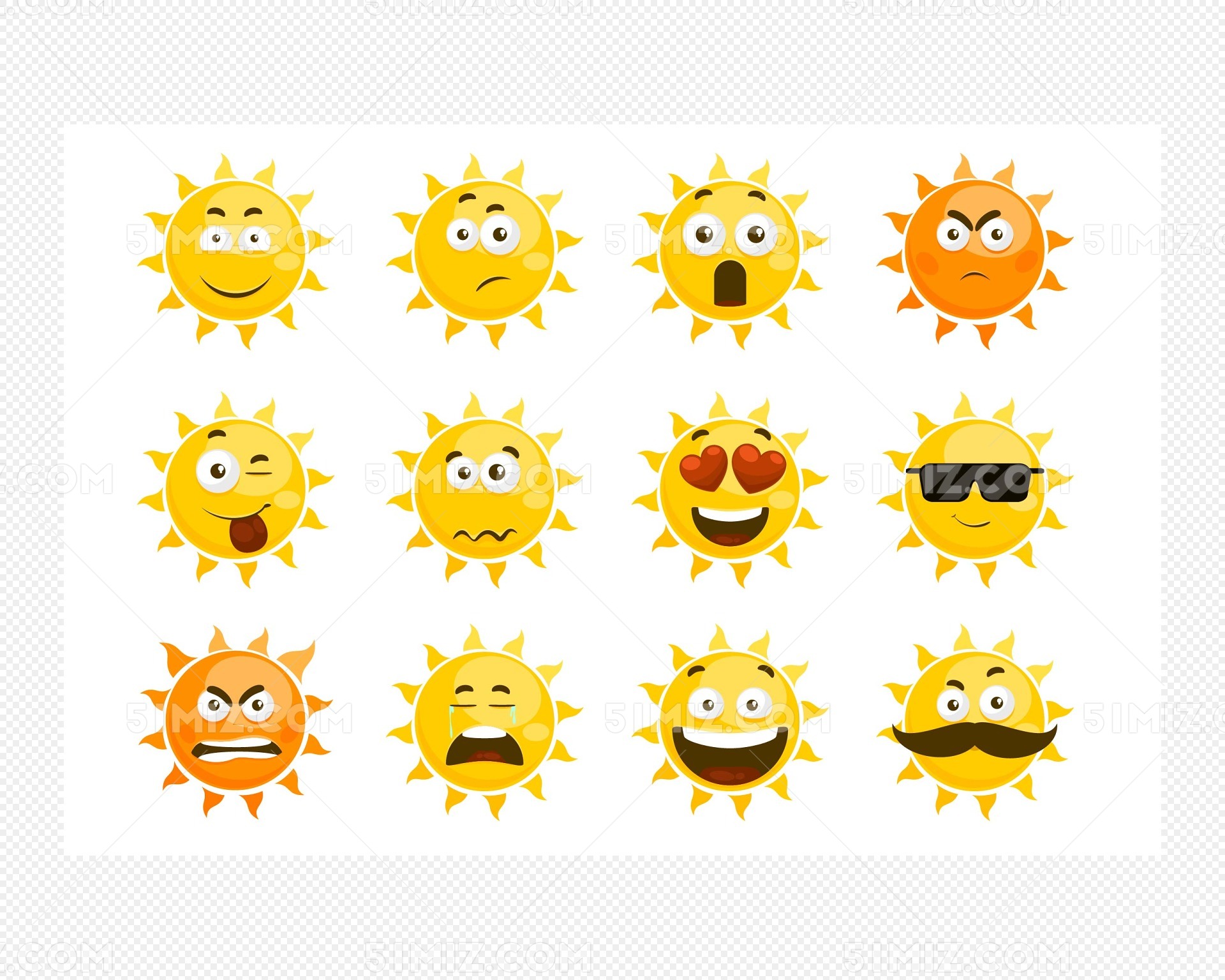 卡通太阳矢量图下载金色太阳卡通太阳图片素材免费下载 - 觅知网