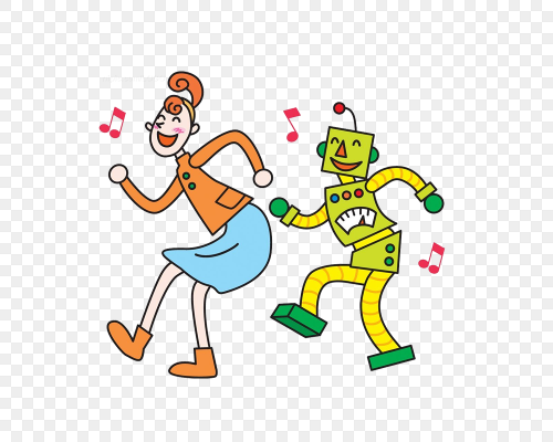 跳舞机器人简笔画图片