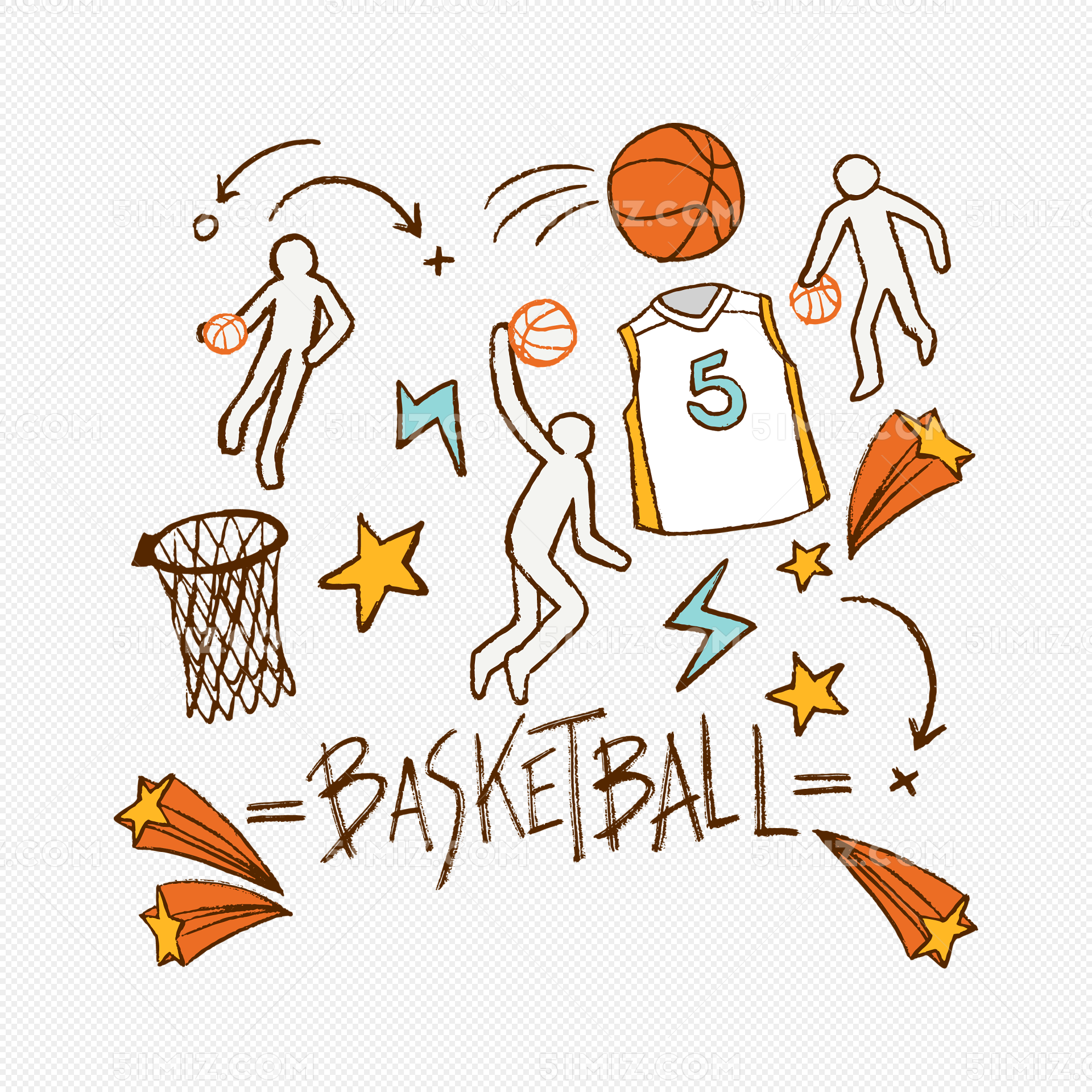 篮球手绘海报|插画|商业插画|锦里文化Studio - 原创作品 - 站酷 (ZCOOL)