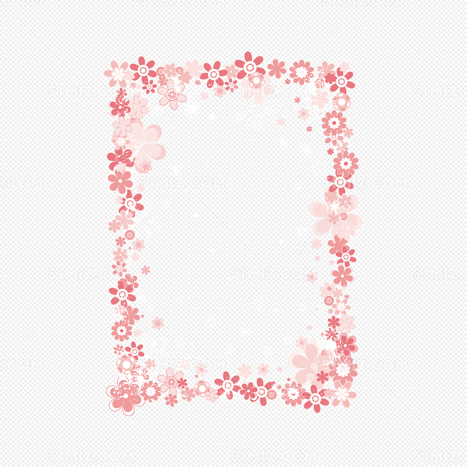 手绘花卉装饰边框图片素材-编号24622547-图行天下