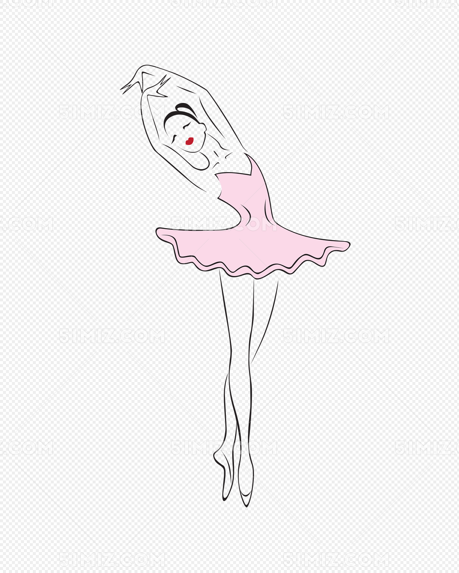 简笔儿童节跳芭蕾舞的女孩图片素材-编号24457361-图行天下