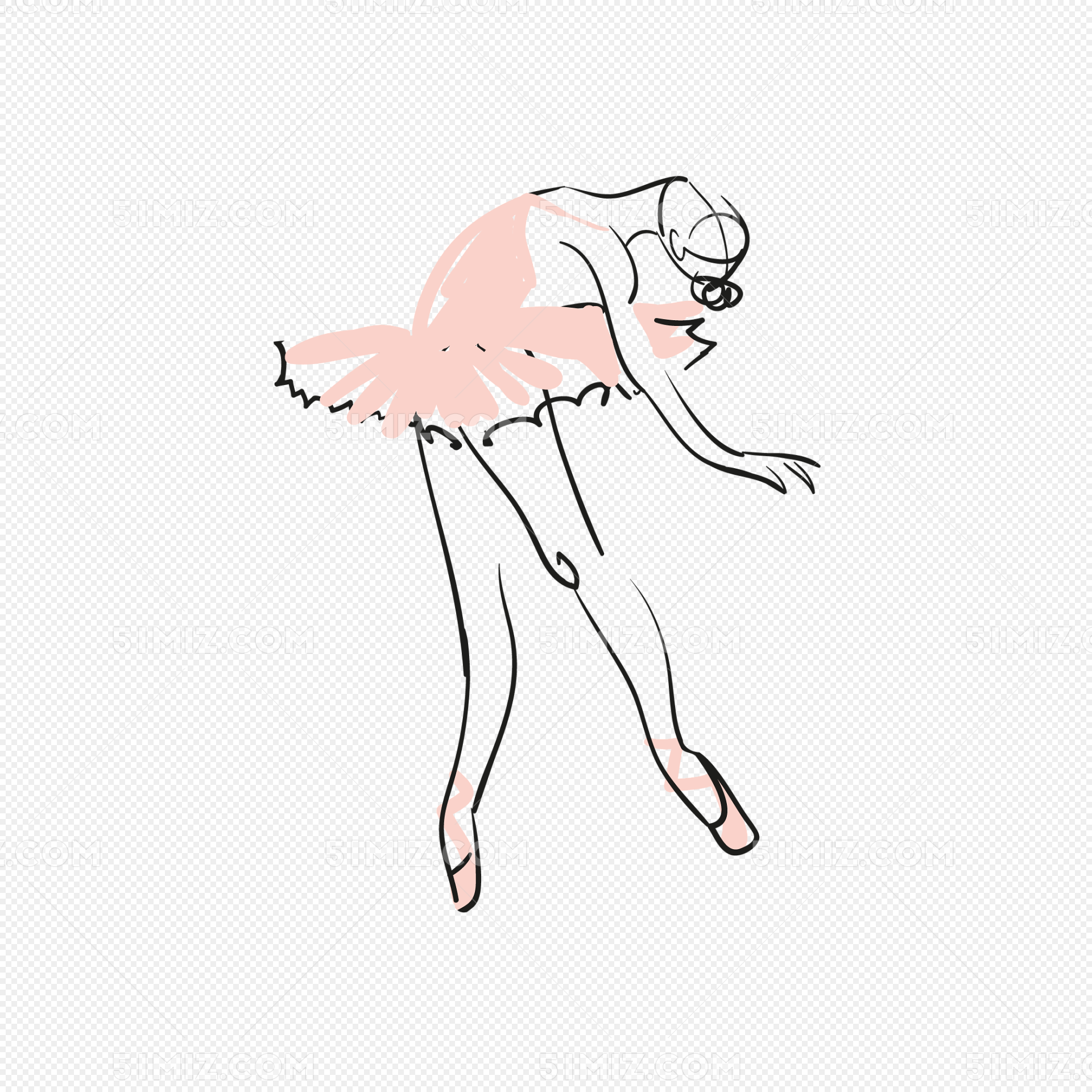 跳舞的女孩免费下载 卡通 手绘 舞者 跳舞 芭蕾图片素材免费下载_觅知网