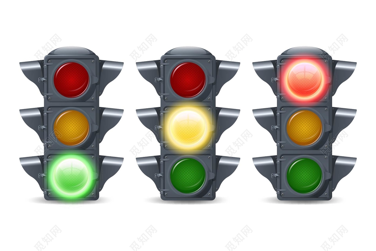 红绿灯 三色红、黄和绿的真实光 街道调节系统信号、道路安全 向量例证 - 插画 包括有 控制, 信号量: 189033406