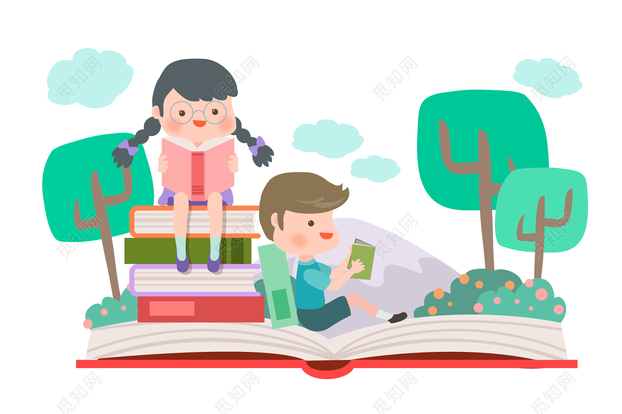 小人开学季卡通人物儿童读书学习儿童读书日图片素材免费下载 - 觅知网