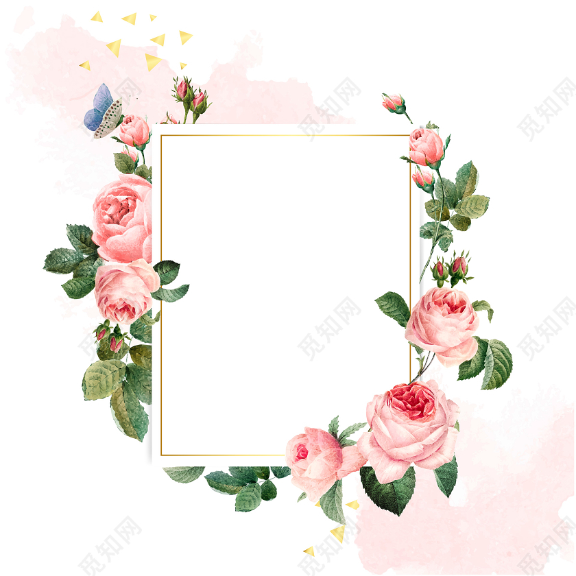 节日粉色手绘花叶装饰母亲节png素材免费下载 觅知网