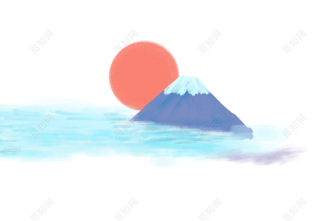 日本富士山插画风景素材免费下载 觅知网
