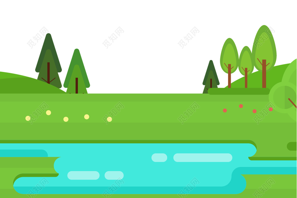 Cartoon River, Cartoon, River, Trees Background Image for Free Download