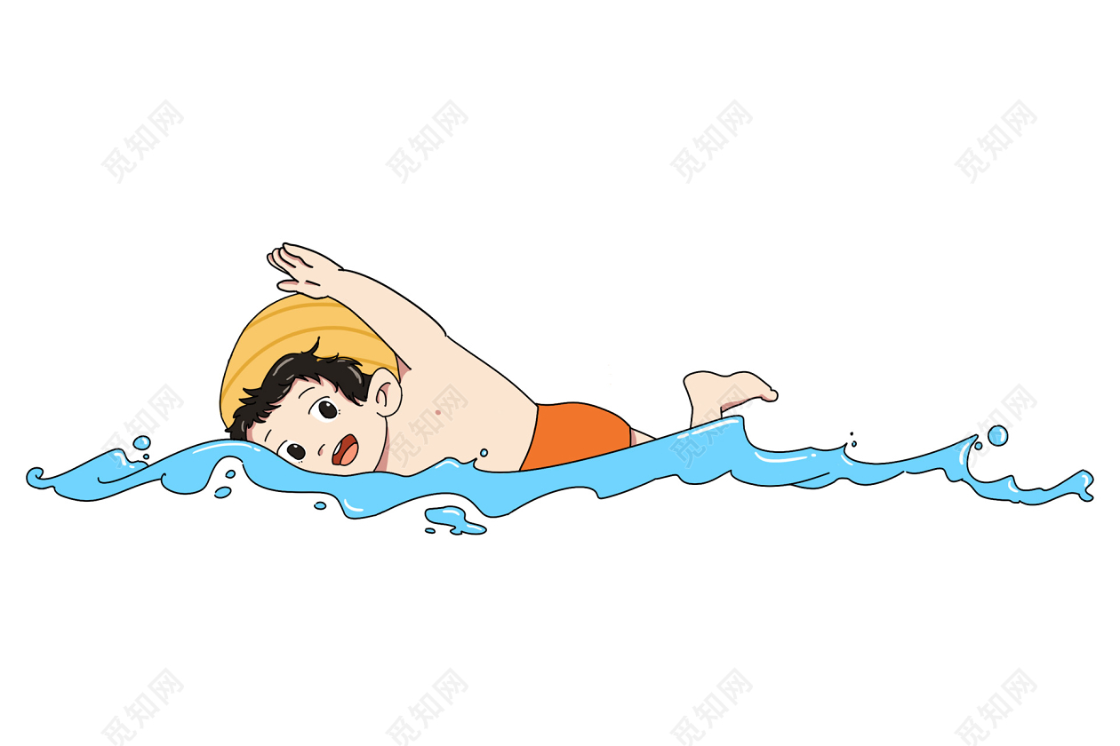 卡通游泳运动健身素材免费下载 - 觅知网