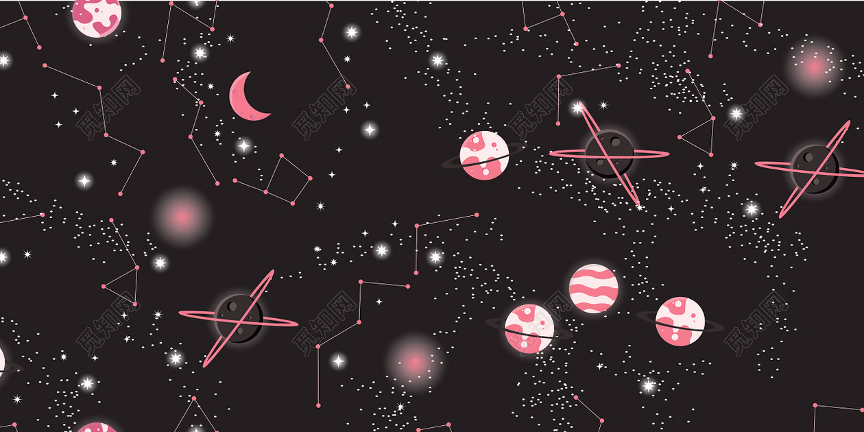 黑色卡通矢量星空背景素材免费下载 觅知网