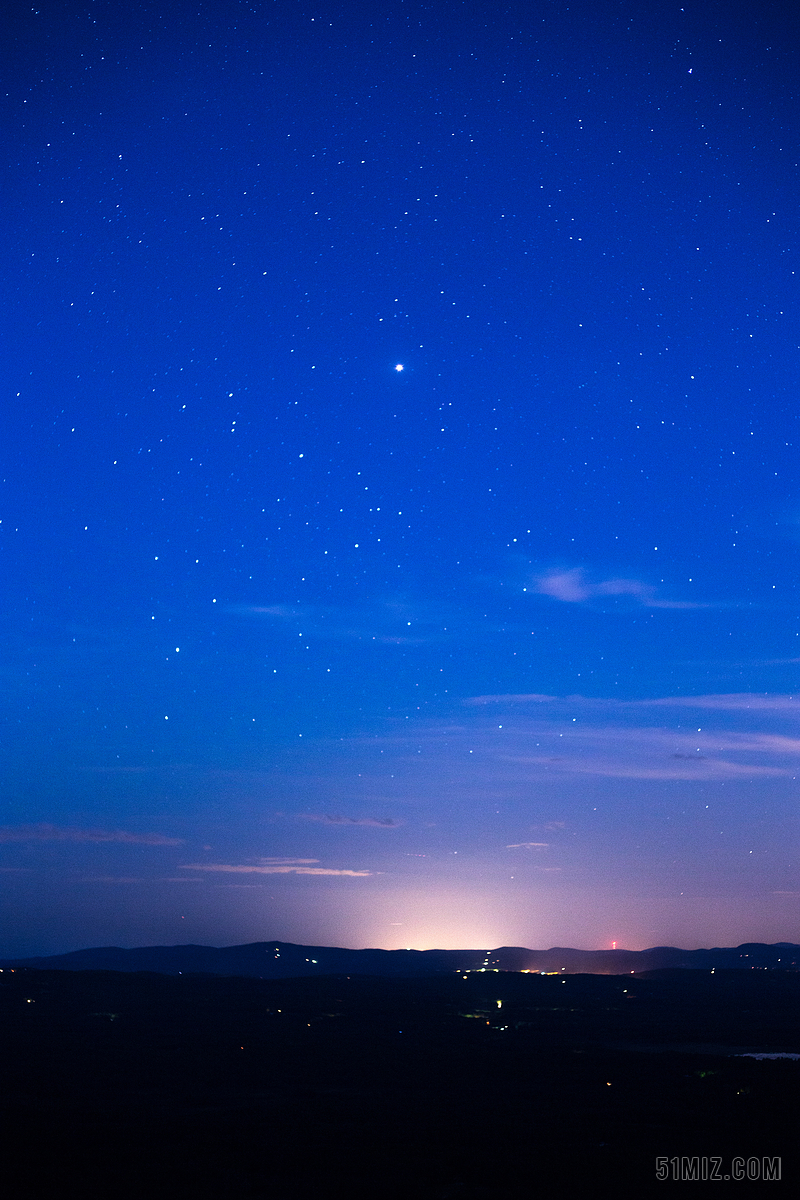 蓝色天空晚上户外星星剪影夜晚背景图片免费下载 觅知网