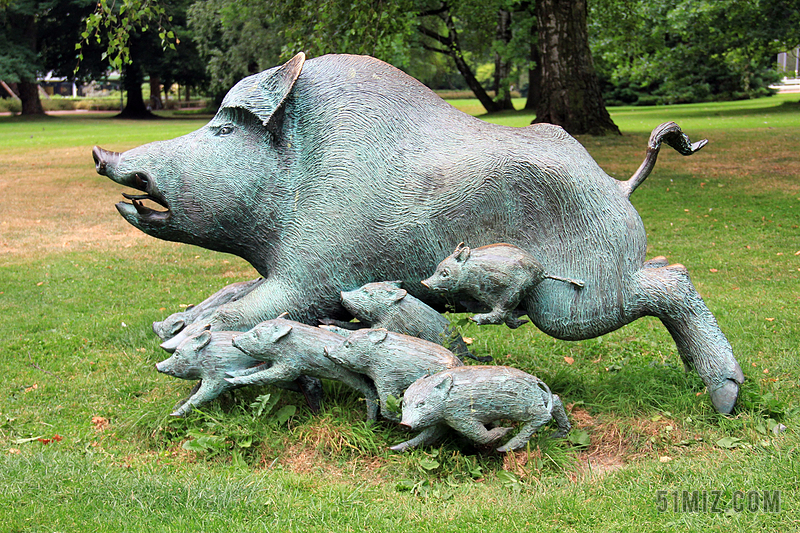 艺术 雕塑 动物 猪 公猪 公园