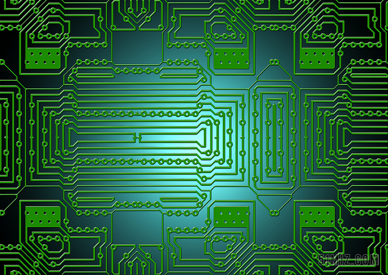 綠色計算機電路板解釋教育說明圖