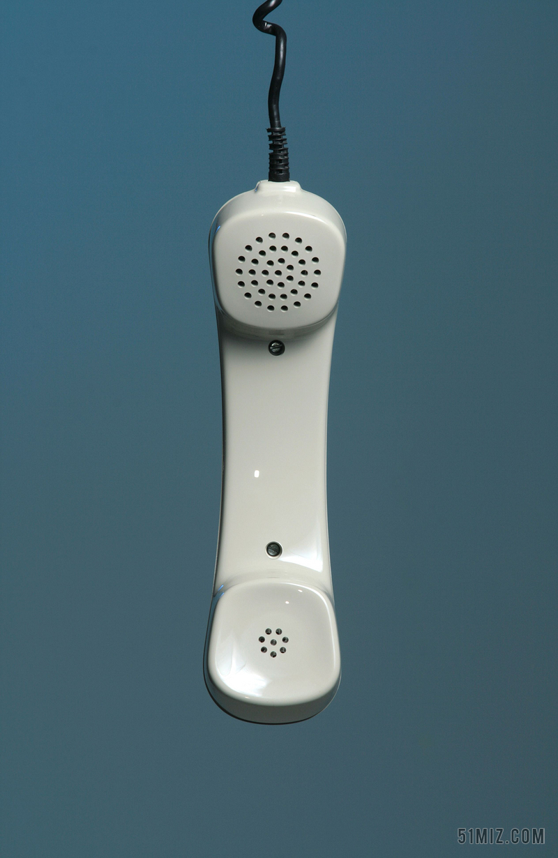 白色的电话话筒背景图片