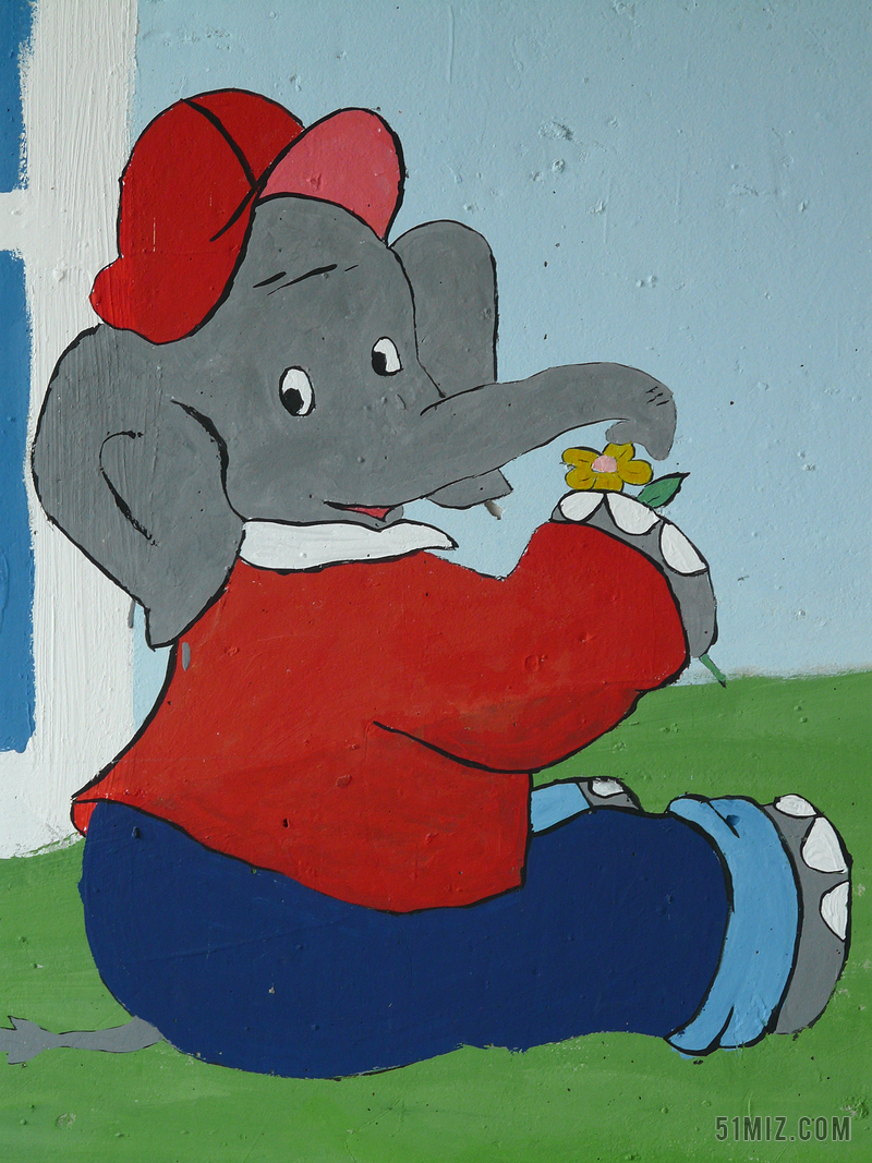 大象拟人插画图片